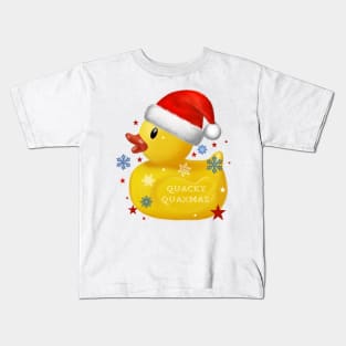 Funny xmas rubber duck with knife Kids T-Shirt